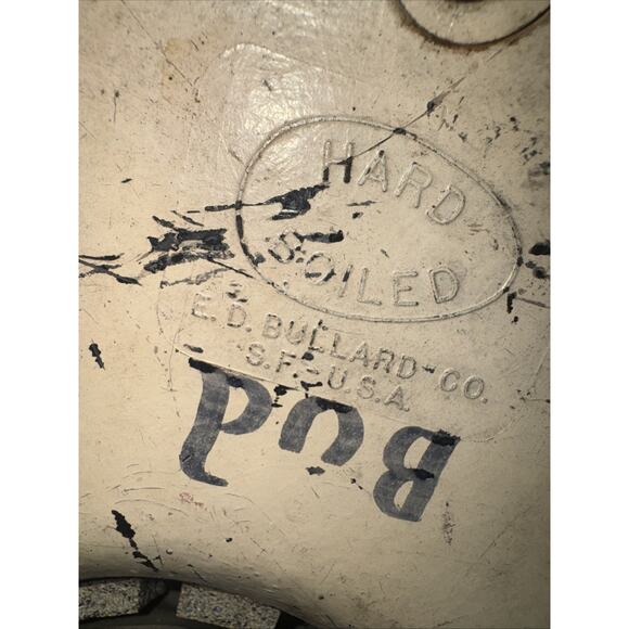 E.D. BULLARD CO FIRE HELMET HARD BOILED LEATHER FRONT SHIELD HFD Deputy FIREMAN - Picture 5 of 5